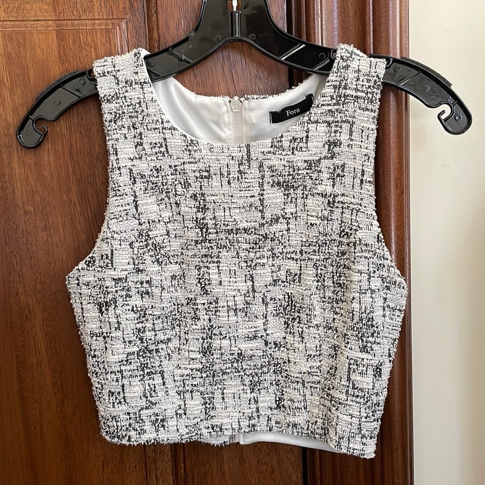 dressy black and white crop top